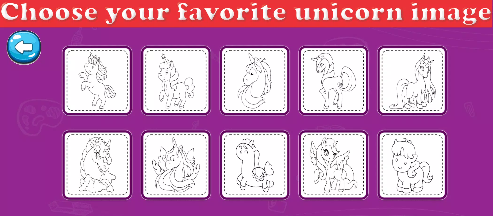 Little Unicorn Coloring Pages 螢幕截圖 2