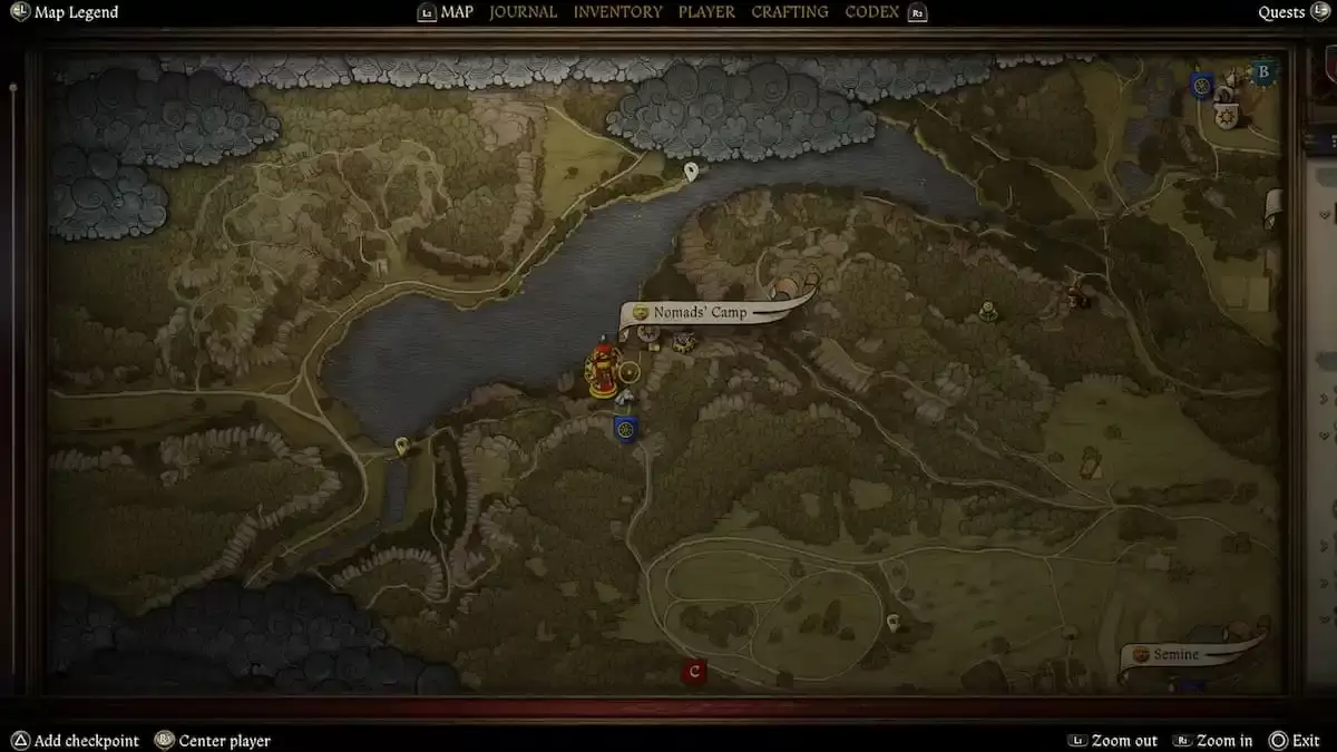 Mappa della posizione del campo di Cumans