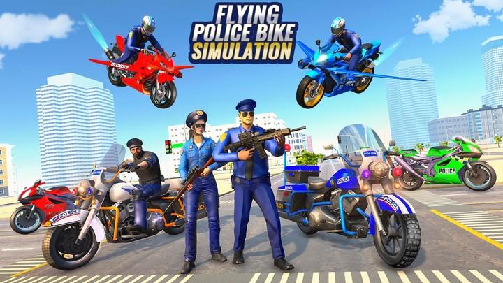 Flying Police Bike Games スクリーンショット 3