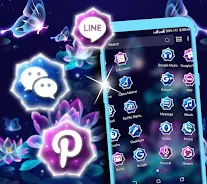 Neon Lotus Launcher Theme Ekran Görüntüsü 1