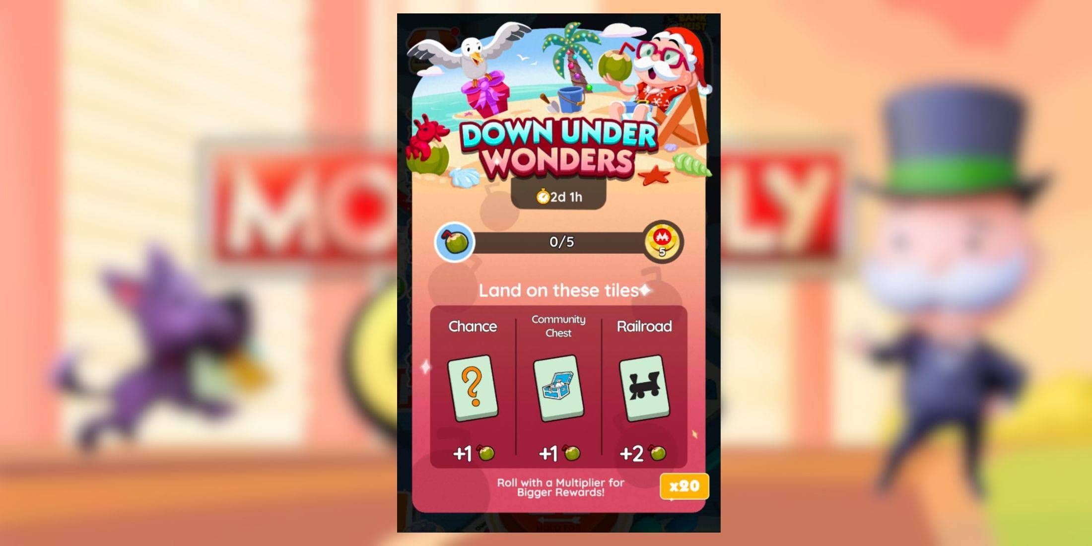 Monopoly Go: Down Under Wonders Rewards และ Milestones