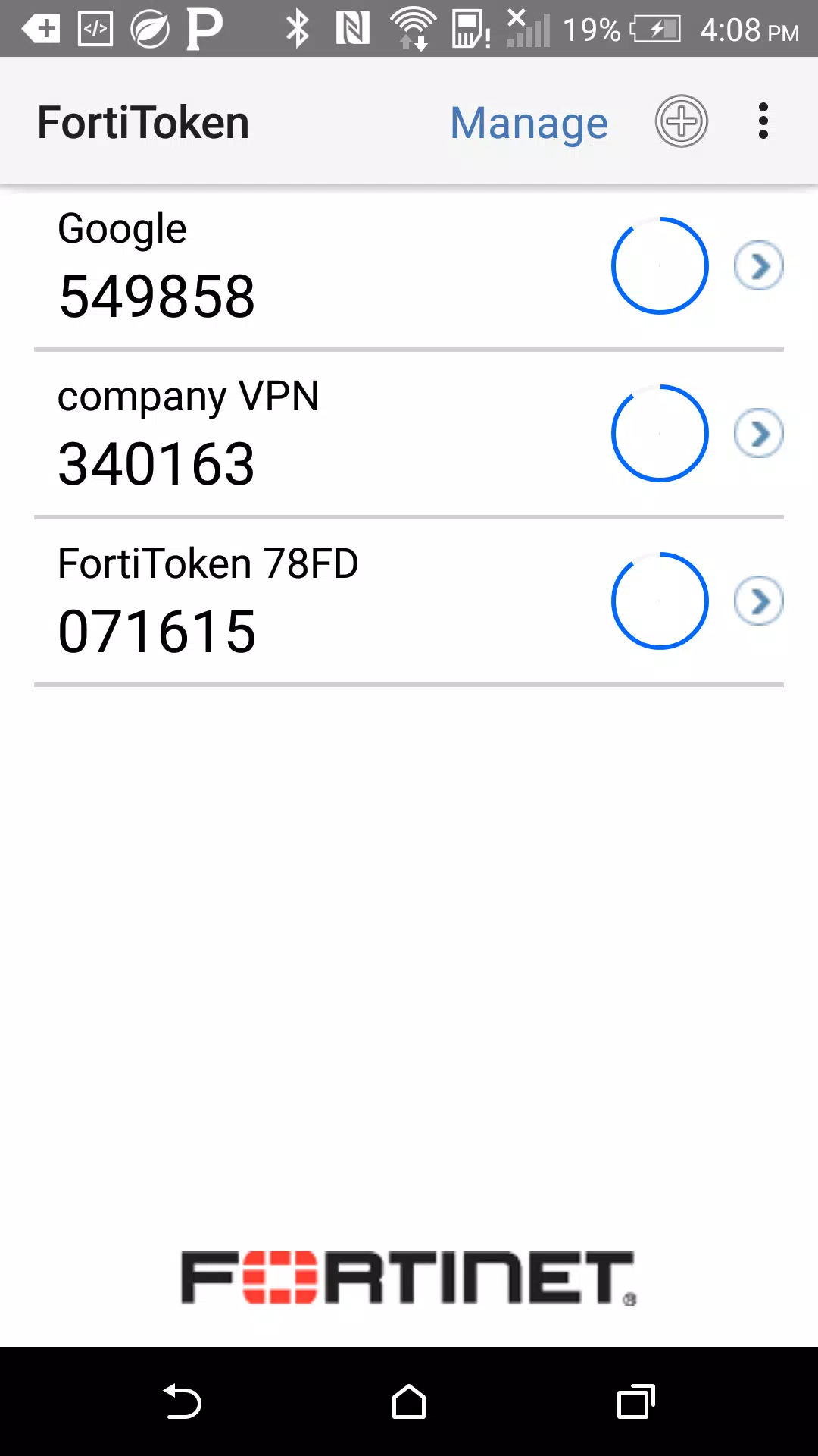 FortiToken Mobile Screenshot 0