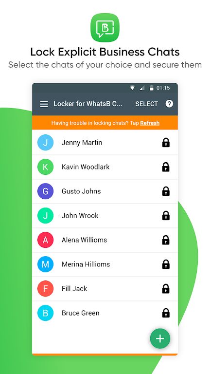 Schermata Locker for WhatsB Chat App 0