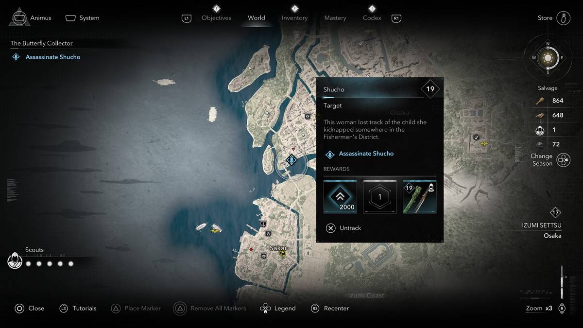 Como e onde encontrar todos os membros do colecionador de borboleta em Assassin's Creed Shadows Shucho