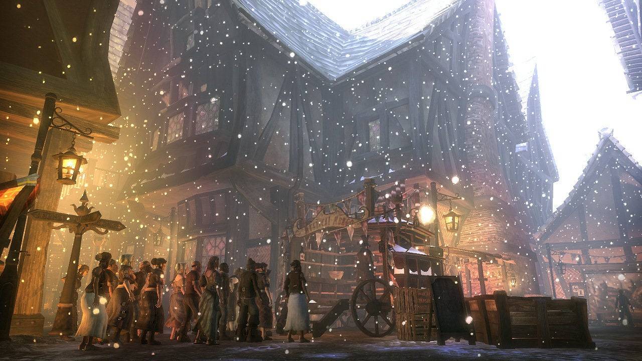 Bowerstone kasabası simüle edilmiş, otantik yaşamla doludur. | Resim Kredisi: Lionhead Studios / Xbox