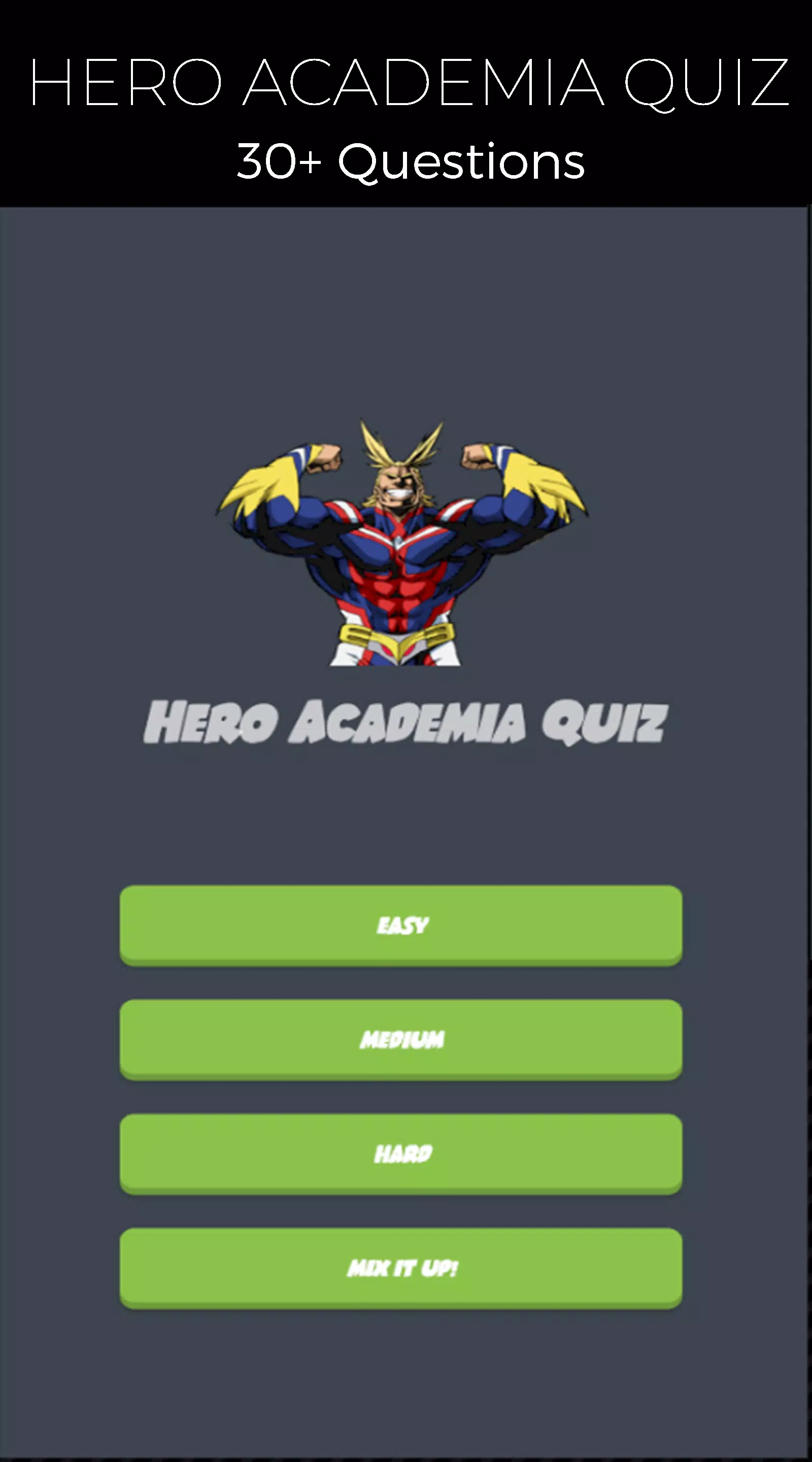 Quiz Game for Hero Academia Captura de pantalla 0