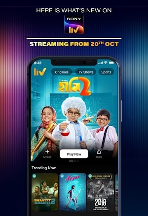 SonyLIV Ảnh chụp màn hình 1