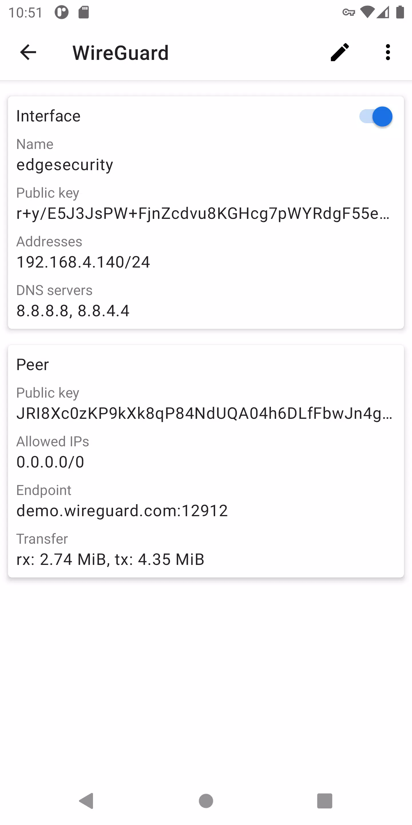 WireGuard Screenshot 1