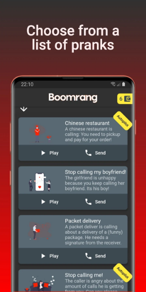 Boomrang - Prank Calls Ảnh chụp màn hình 0