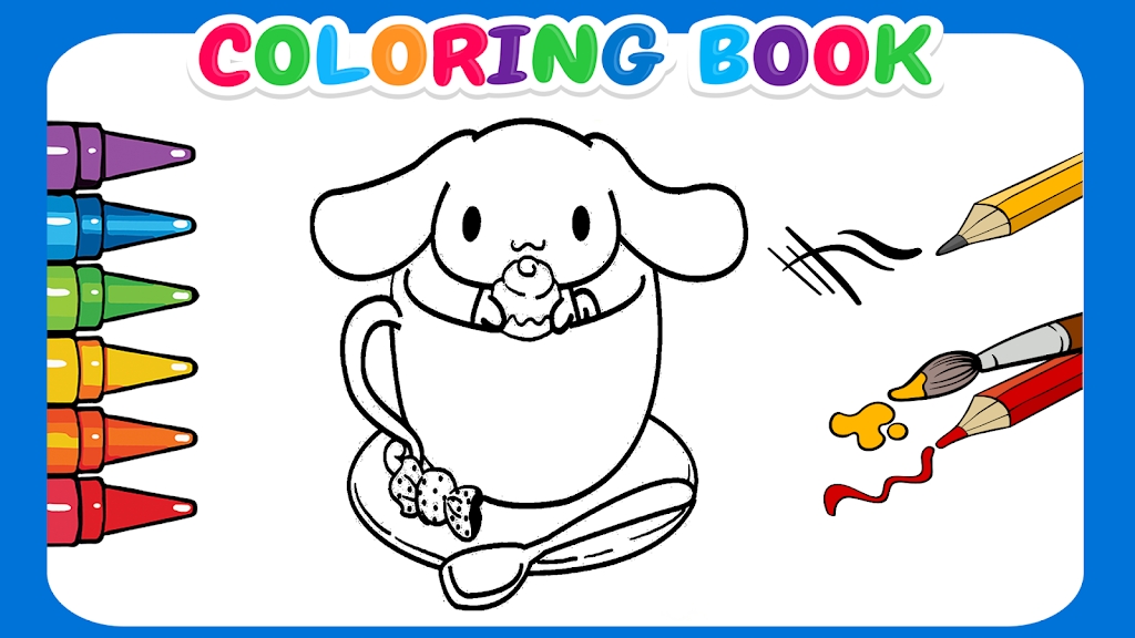 Cute Cinnamoroll coloring book Tangkapan skrin 0