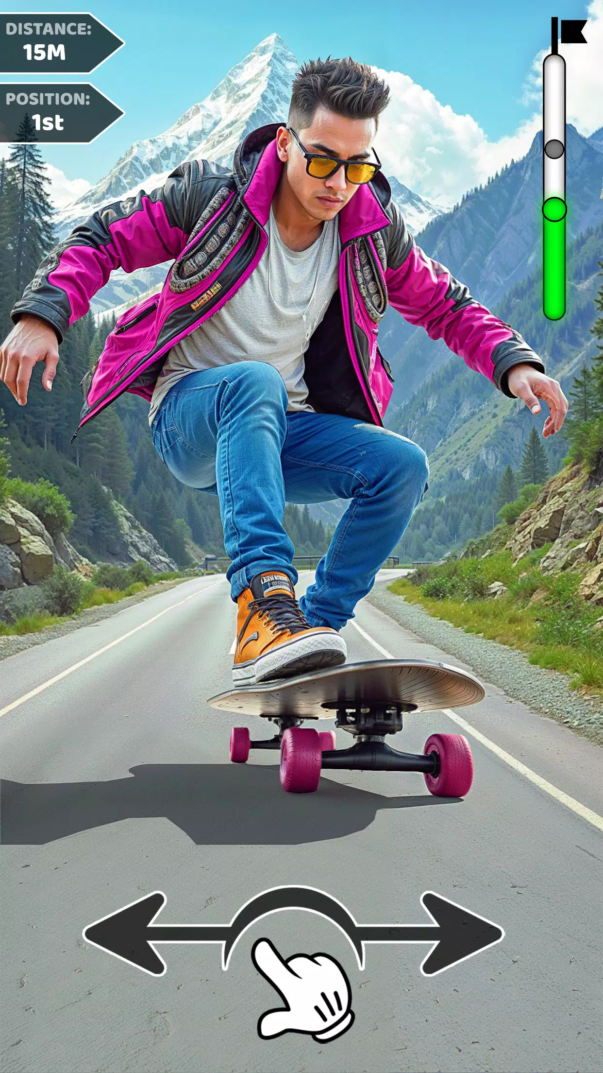 Downhill Skateboarding Game Ảnh chụp màn hình 3