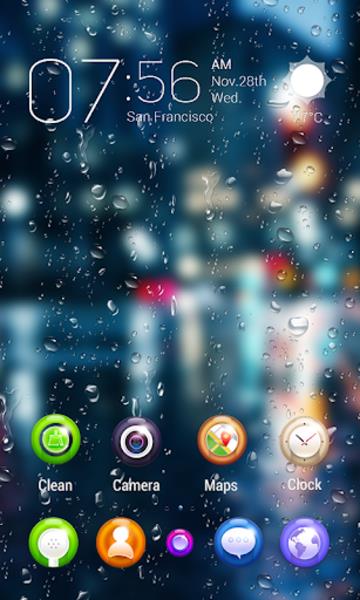 Drop Rain 3D GOLauncher EX Theme Скриншот 2