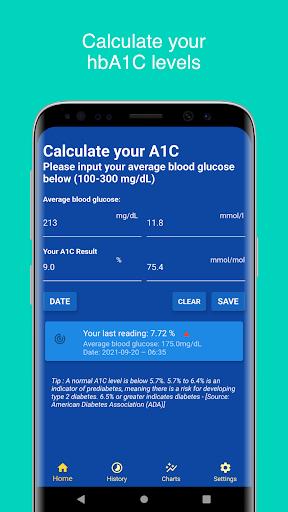 A1C Calculator - Blood Sugar T Screenshot 0