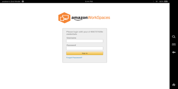 Amazon WorkSpaces ဖန်သားပြင်ဓာတ်ပုံ 0