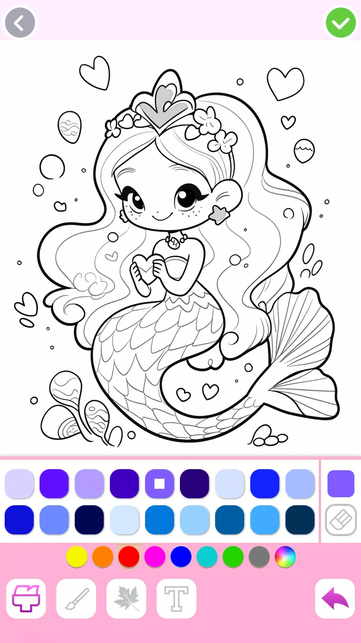 Mermaid Coloring:Mermaid games Schermafbeelding 0