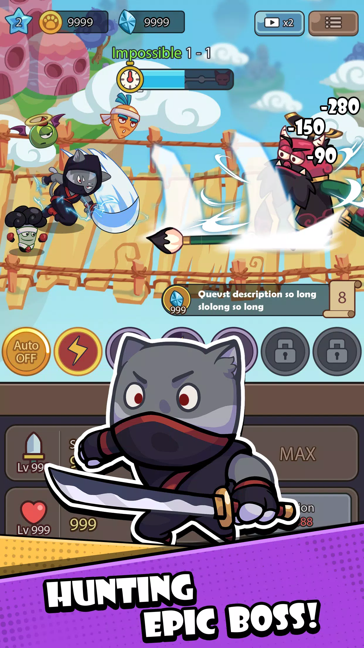 Cat Hero: Idle RPG War スクリーンショット 3