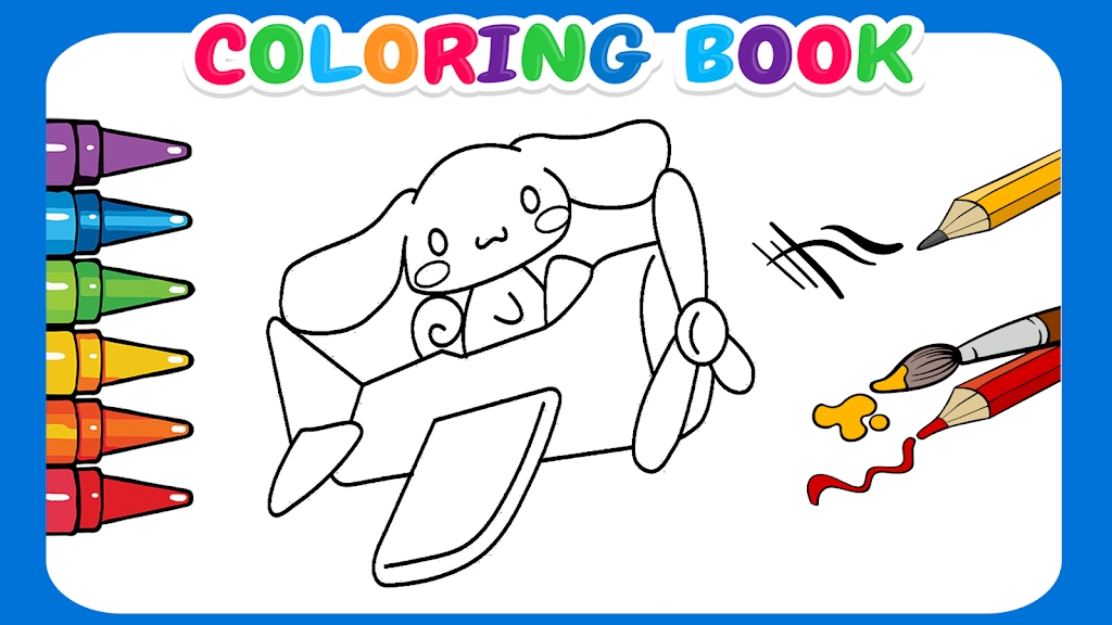 Cute Cinnamoroll coloring book Tangkapan skrin 2