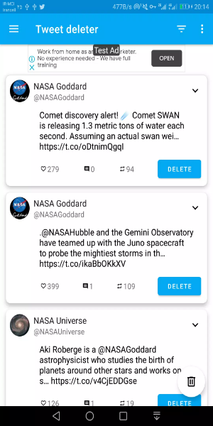 Tweet Deleter - Delete Your Tweets स्क्रीनशॉट 2