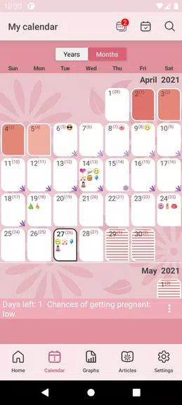 WomanLog Calendario Menstrual Screenshot 0