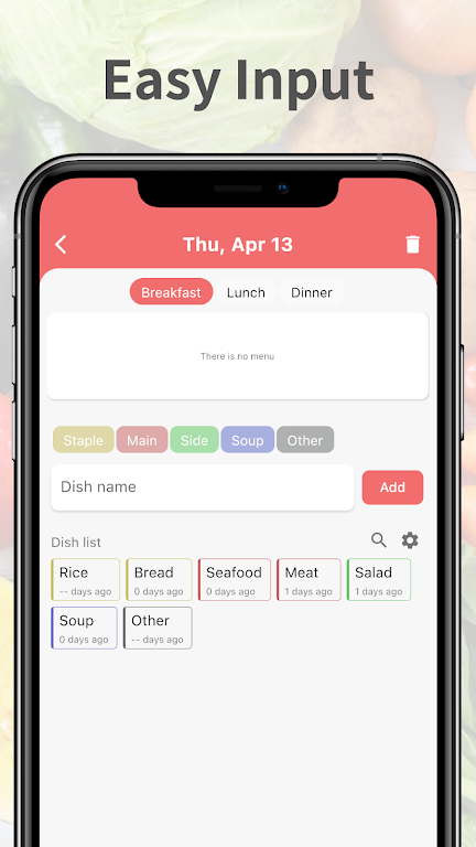 Daily Meal Planner Captura de tela 1