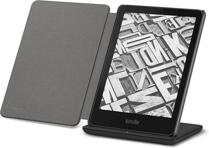 Kindle Paperwhite Signature Edition Essentials Bundle,包括全新的Kindle Paperwhite Signature Edition(32GB) - 黑色,織物封面 - 黑色和無線充電碼頭