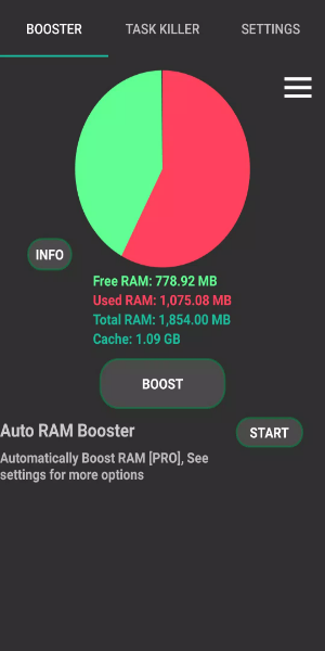 RAM Booster eXtreme Speed Screenshot 0