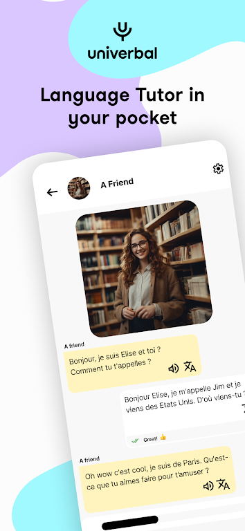 Univerbal - AI Language tutor Captura de pantalla 0