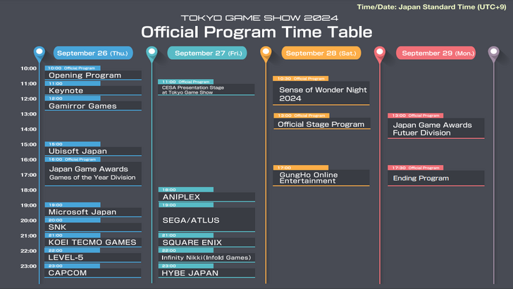 TGS 2024 Official Streaming Schedule