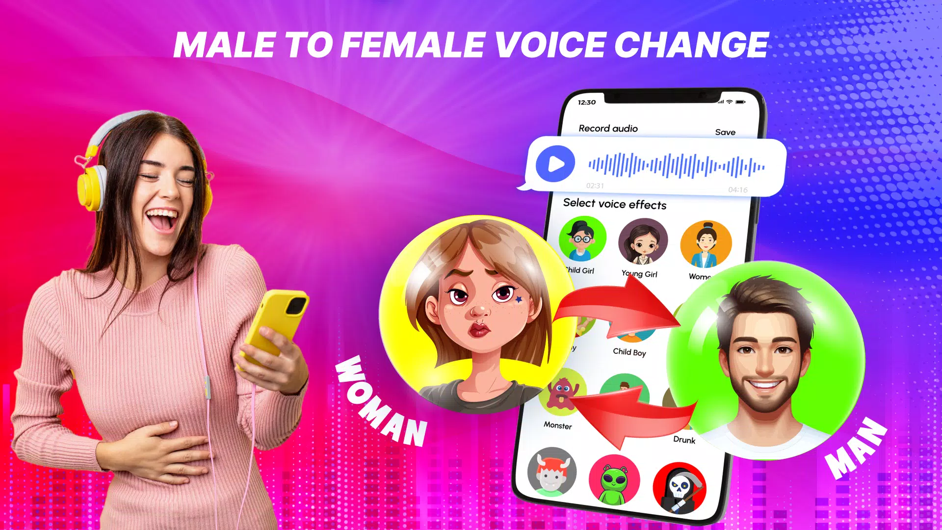 Voice Changer Male to Female Скриншот 2