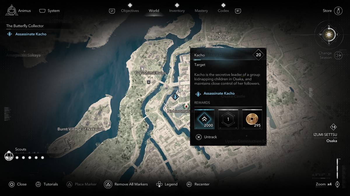 Como e onde encontrar todos os membros do colecionador de borboleta em Assassin's Creed Shadows Kacho