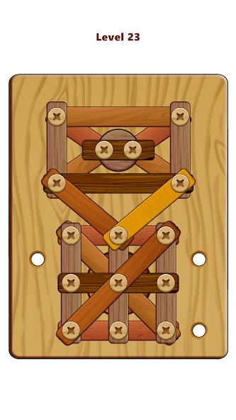 Wood Nuts & Bolts Puzzle Mod Скриншот 1