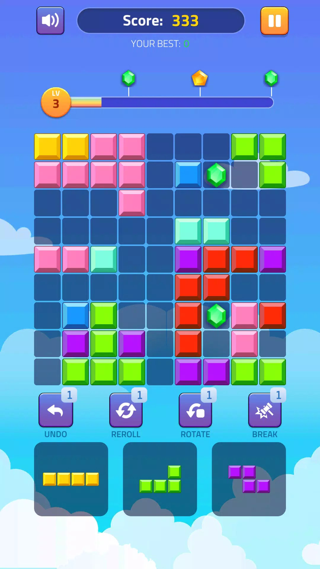 Block Puzzle - Gems Adventure Скриншот 1