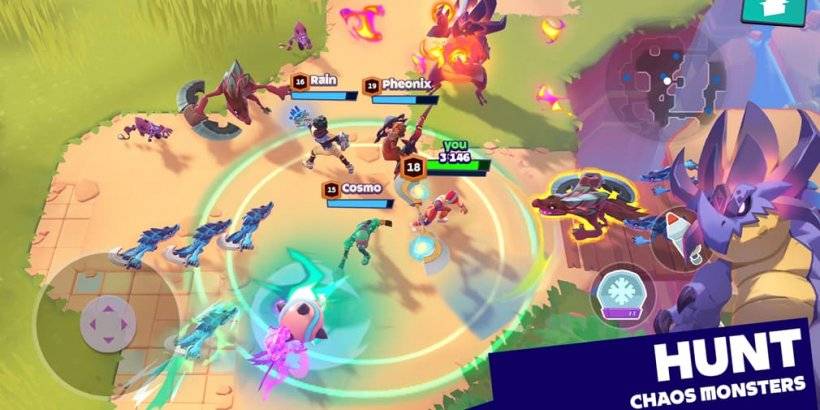 Mo.co gameplay screenshots featuring vibrant combat against monsters