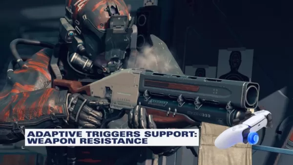 Starfield-Kampfbild, das die Unterstützung für adaptive Trigger der PS5 hervorhebt