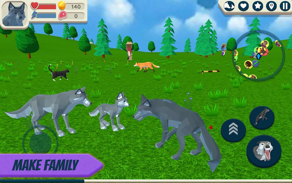 Wolf Simulator: Wild Animals 3 Mod 螢幕截圖 2