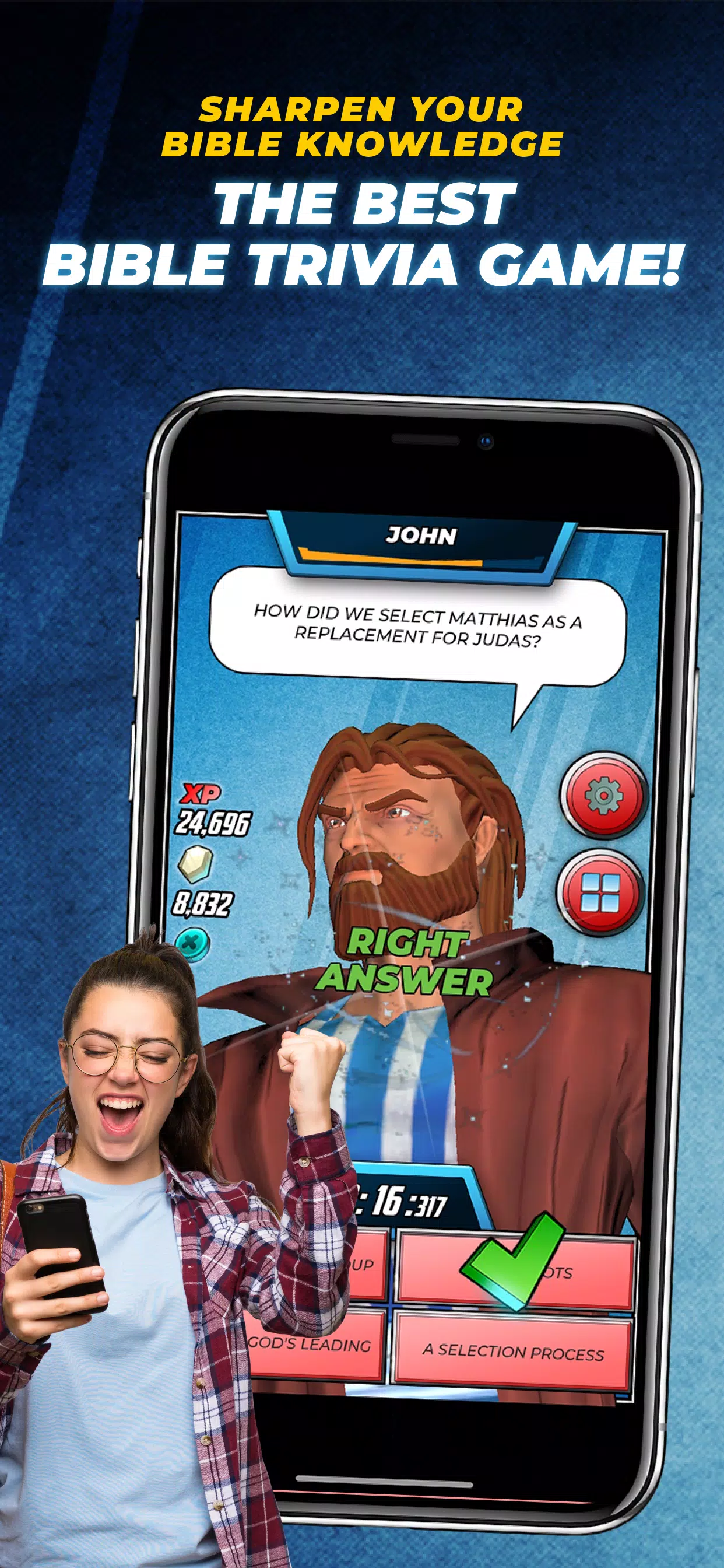 Bible Trivia Game: Heroes Screenshot 0