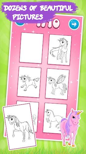 Unicorn Kids Coloring Book 螢幕截圖 1