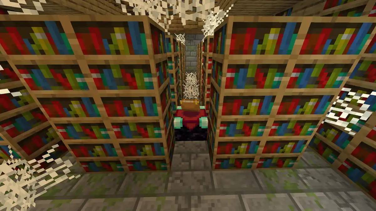 półka z książkami w Minecraft