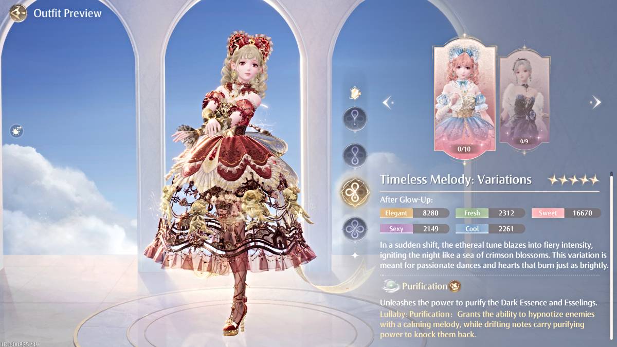 Mélodie intemporelle: tenue de variations dans Infinity Nikki