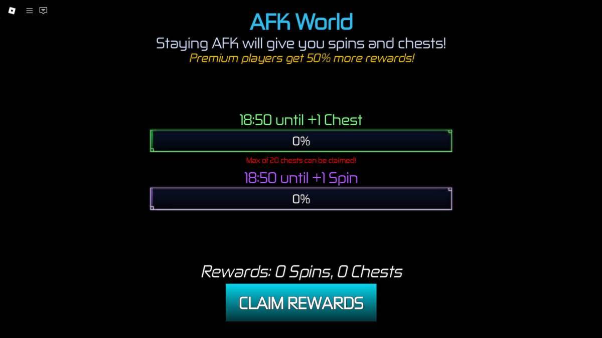 AFK World Rewards em Jujutsu Infinite