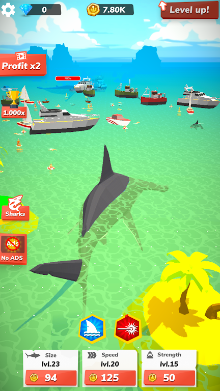 Idle Shark World - Tycoon Game स्क्रीनशॉट 2