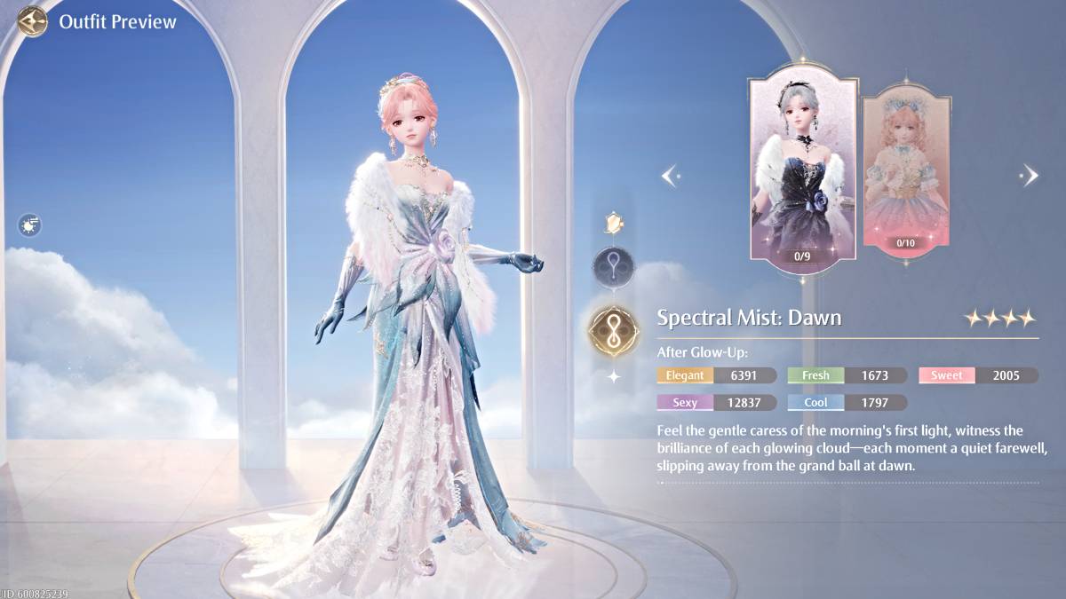 Mis spectrale: tenue de l'aube à Infinity Nikki