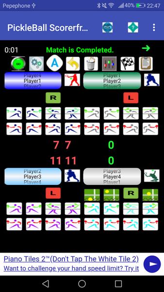 PickleBall Scorer plus online Radio, play music/vi Captura de tela 3