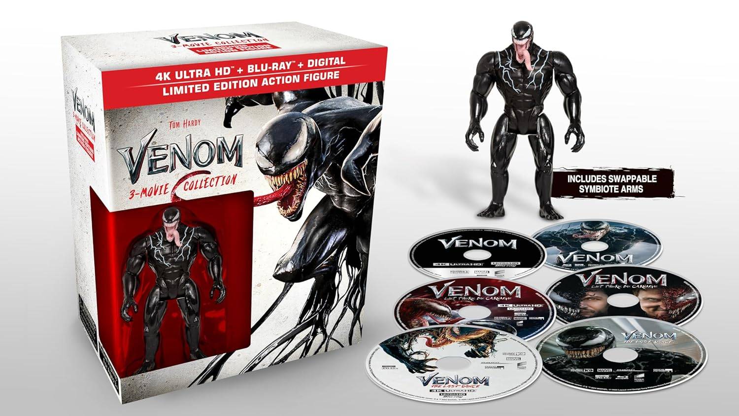 Koleksi Venom 3-Movie-4K UHD 6-Discs Tokoh Tindakan Digital Collectible