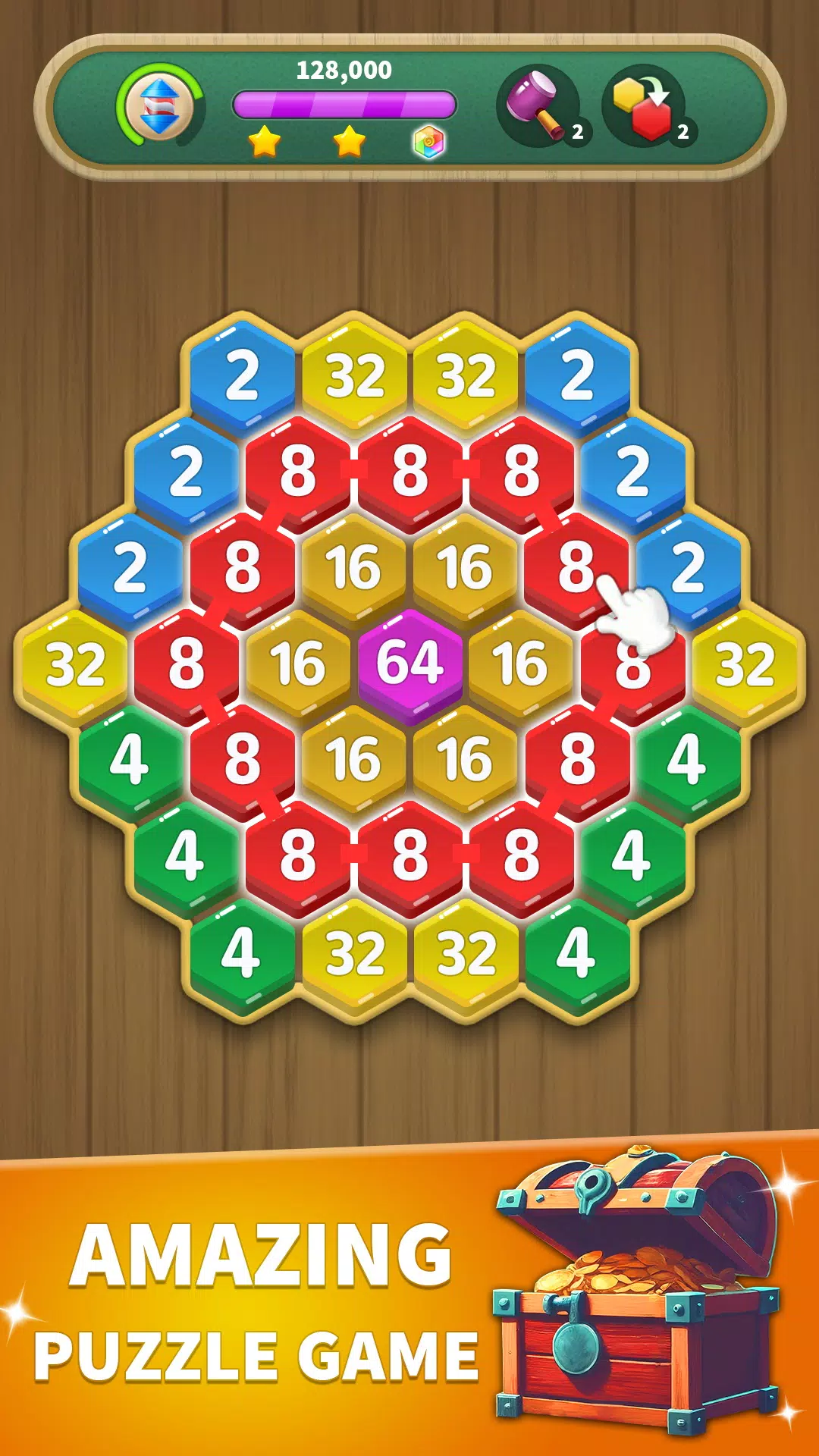 Hexa Connect: 2048 Puzzle 螢幕截圖 0