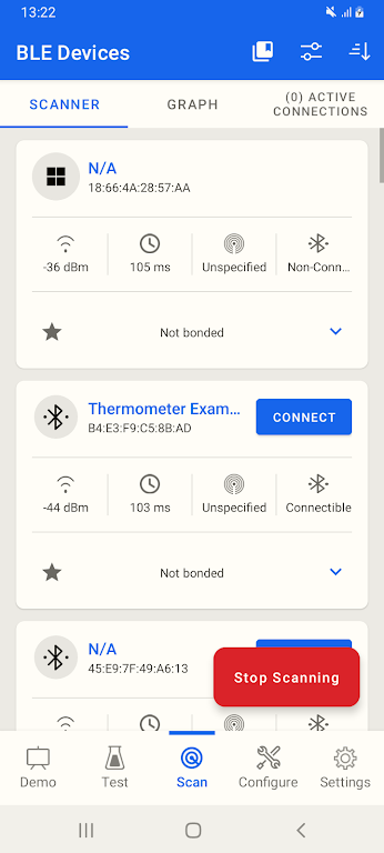 EFR Connect BLE Mobile App Screenshot 2