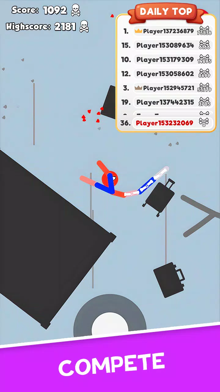 Stickman Broken Bones io 螢幕截圖 1