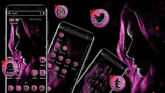 Dark Girl Launcher Theme ဖန်သားပြင်ဓာတ်ပုံ 1