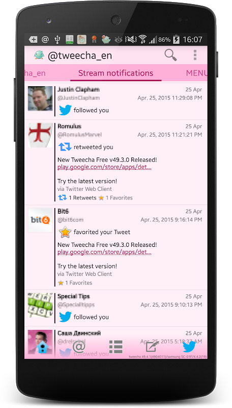 Tweecha Lite for Twitter: Presented in papers ဖန်သားပြင်ဓာတ်ပုံ 1