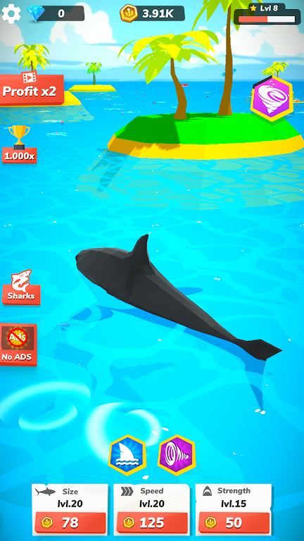 Idle Shark World - Tycoon Game Скриншот 0